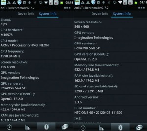 Antutu benchmark MTK6575
